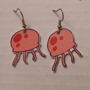 4/$60 New Pink Jellyfish Pair of Earrings - Hand-Made